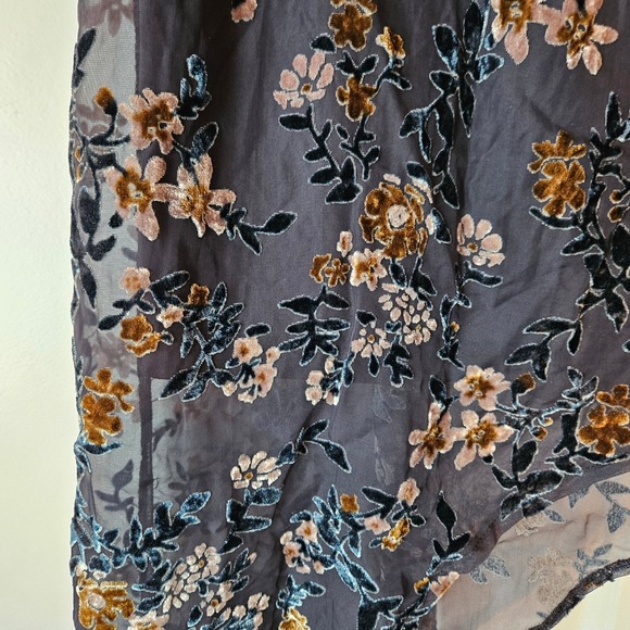 Lulus Dress Evenings w/ You Velvet Burnout Floral Size Medium Fairy Whimsigoth - Picture 11 of 13